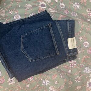 Agolde High Rise Stovepipe Jeans - Dark Blue